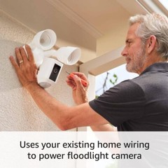 Ring Floodlight Cam Plus Outdoor Wired 1080p Surveillance Spotlight Camera Black