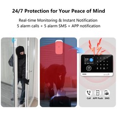 Tuya Smart WiFi GSM Home Security Alarm System Touch Keyboard RFID APP Control