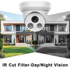 VIKYLIN 8MP IR Night Vision Turret IP Camera 4K MIC WDR POE White/Black Optional