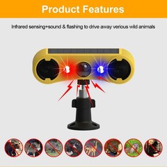 Solar Motion Sensor Alarm 2*130db Ultrasonic Siren Outdoor Motion Detector Alarm
