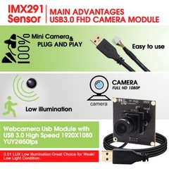 ELP 2MP Mini USB3.0 Webcam 1920*1080 MJPEG 50fps USB Camera Module for PC Laptop