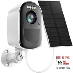 Security Cameras, Wireless Camera Outdoor Powered by 1 Count white and black