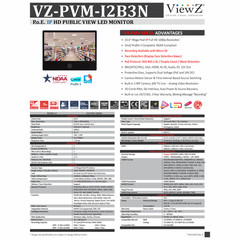 ViewZ VZ-PVM-I2B3N 23″ 1920×1080 IP PVM Based CCTV Monitor w 2MP Camera Black