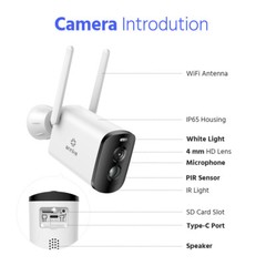 ANNKE 4MP WIFI Security IP Camera AI Color Night Solar Battery Two Way Audio