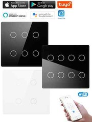 Tuya WiFi Brazil Smart Switch 4/6/8 Gang Wall Light Switch Smart Home Touch Pane