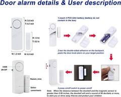 20 Pack Door Window Alarms 90DB Loud Security System Easy Adhesive Installation