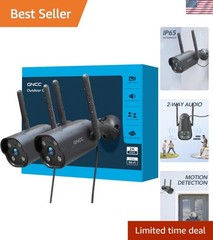 2K Outdoor Security Camera with AI Detection & 24/7 Recording – Weatherproof