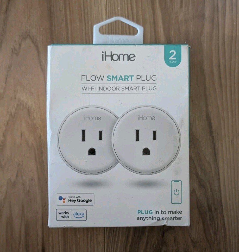 iHome Smart Plug, Wi-Fi Outlet, Works with Alexa & Google, 2 plugs