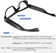 HD Video Camera Glasses 32GB 720p Smart Wearable Eyewear Outdoor Sport USB