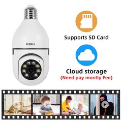 WiFi 2MP E27 Light Bulb Camera Smart Home Motion Detection Surveillance IP Cam