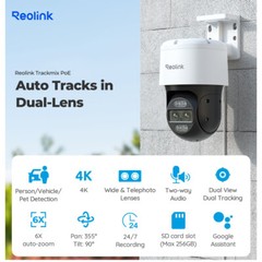 Reolink 4K Dual-Lens 24/7 PoE Security Camera System 16CH 4TB NVR TrackMix PoE