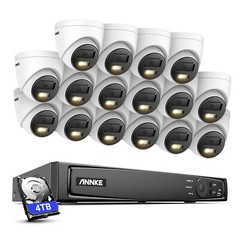 ANNKE 16CH 12MP NVR 5MP Audio POE Security Camera System Outdoor AI Color Night