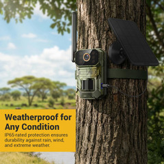 Hubposh 4G LTE Cellular AI Security Camera with Solar Panel, 1080p Outdoor Camer
