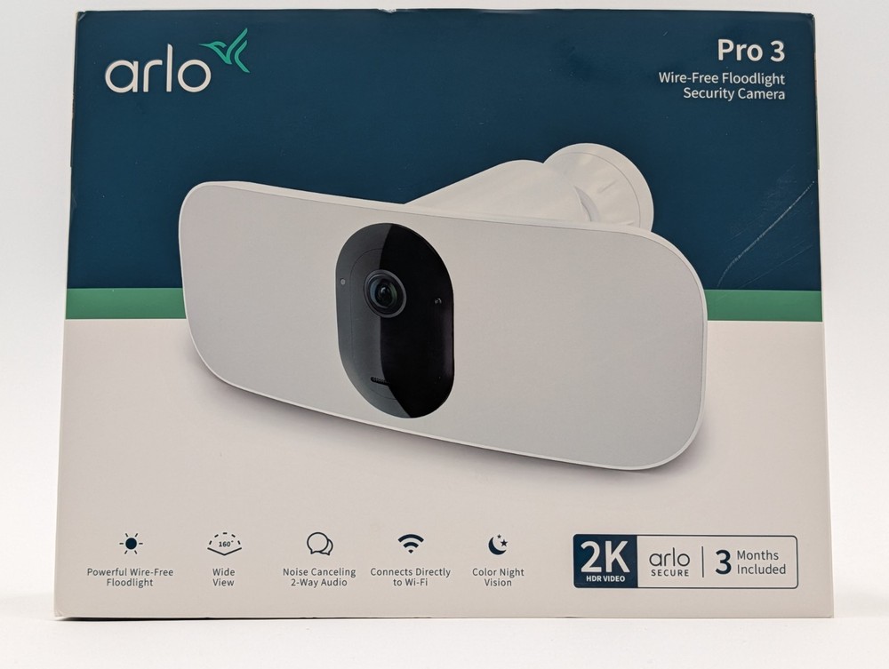 Arlo Pro 3 Floodlight Security Camera – White – Wireless Security FB1001-100NAS