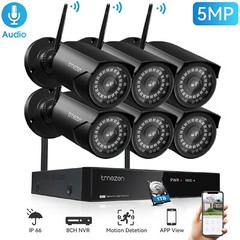 5MP Wireless Audio Camera Security System Outdoor Home 8CH NVR 1TB Night Version