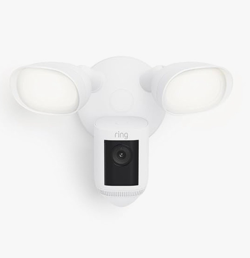 Ring Floodlight Cam Wired Pro, Home or business security, Retinal 2K Video,White