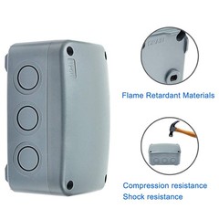 Nineleaf 6PK Outdoor Junction Box ABS Plastic Dustproof IP66 125x86x62mm,
