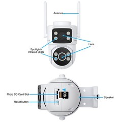 ARCCTV Security Camera Outdoor Wireless Dual Lens 4MP 360° PTZ Home Camera IP65