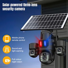 Solar Battery Powered Wireless WiFi Outdoor Pan/Tilt Home Security Camera System