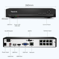 Reolink 1212A 12MP PoE Security Camera System 12CH NVR 2TB HDD Smart Detection