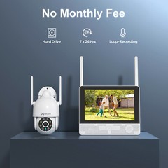 ANRAN Wireless Security Camera System with 10”Monitor 5MP WiFi Cameras 2TB HDD