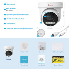 Anpviz 6MP Outdoor PoE PTZ IP Camera, 5X Optical Zoom, Human/Vehicle Detection