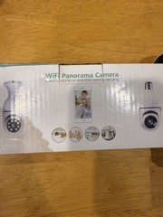 WiFi Panorama E27 Bulb Security Camera 5G Indoor 2304×1296 Alexa White