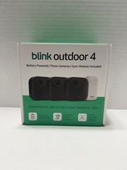 Blink Outdoor 4 1080p Wi-Fi Outdoor 3-Camera Security System – Black – NEW