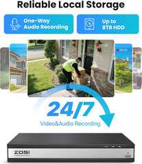 C220 16CH 4K Poe Home Security Camera System, 16 Channel 4K 8MP NVR with 4TB HDD