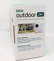 NEW: Blink Outdoor 2K+ Wireless Security Cameras 3 Camera System (White) SEALED