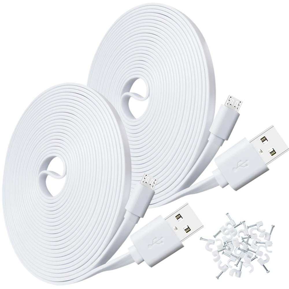 2-Pack 10FT USB Power Extension Cable for Wyze Cam,WyzeCam Pan,YI Home Camera