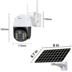 Solar Battery Powered Wireless WiFi Outdoor Pan/Tilt Home Security Camera System