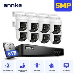 ANNKE 5MP 3K Lite 8CH DVR 350° Pan&Tilt 1080P Video CCTV Security Camera System