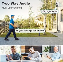 CAMCAMP Wireless Security Camera System Dual Screen 2Lens 10CH NVR Outdoor WIFI