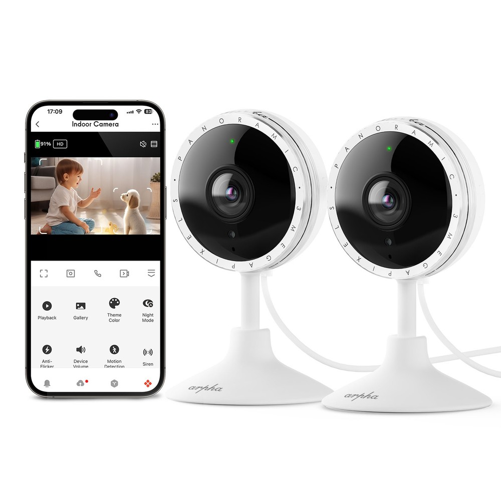 ARPHA 2K Indoor Security Camera WiFi APP PIR Motion Detection Cloud Storage New