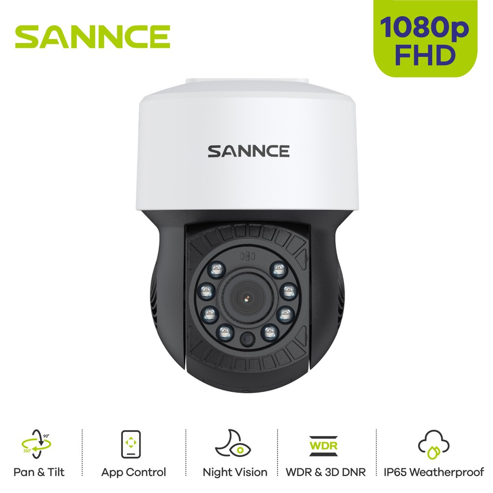 SANNCE 1080P CCTV Security Camera 360° Pan&Tilt Outdoor 2MP IR Night Vision WDR