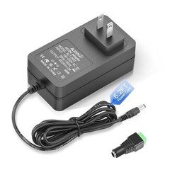 24 Volt Power Supply 2A 48W 24V Transformer Power Cord AC to DC DC Tips Black