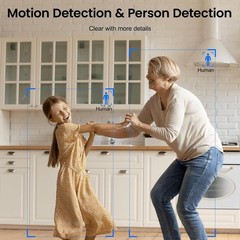 INFIYA 360°Pan/Tilt Indoor Camera House Security Camera WiFi 24/7 Recording 2K