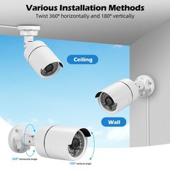 2PCS IP66 Dustproof Security Cameras 5MP Ultra HD Outdoor Continuous Monitoring