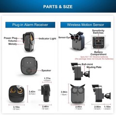 Battery-Powered Wireless Driveway Alarm: 1 Receiver and 4 Sensors for Protection
