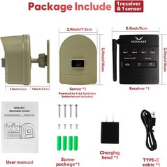 1/2 Mile Hosmart Driveway Alarm Wireless Sensor System & Driveway Sensor Aler…
