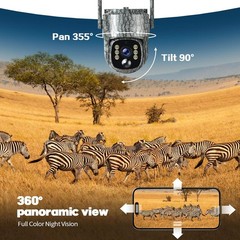 Solar Security Camera with 4G LTE Cellular SIM Card No WiFi Outdoor Night Vision