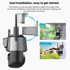 Dual Lens 4K WiFi Security Camera 8X Zoom Outdoor Home Night Vision CCTV PTZ