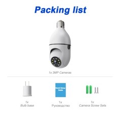 7PCS Light Bulb Security Camera 5MP WIFI 360° Color Wireless IR Motion Audio