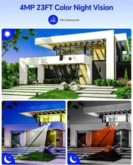 4MP Solar Wireless Security Camera System Outdoor 6x Bullet Cams 10CH NVR 500GB