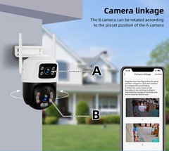 ICSee Dual Lens WiFi IP Camera Wireless Outdoor CCTV PTZ Home Security IR Cam US