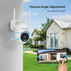 JENNOV 5MP Wireless PTZ Security Camera System WiFi Outdoor 1TB 10CH Home NVR