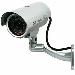 IR Bullet Fake Dummy Surveillance Security Camera CCTV & Flashing Record Light