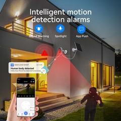 2.4G&5G Wireless WIFI Solar Powered Security Camera System 4MP 4.3inch Monitor