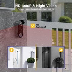 Wireless Doorbell Camera with 8″ Screen Monitor, Smart Video Door Phone Inter…
